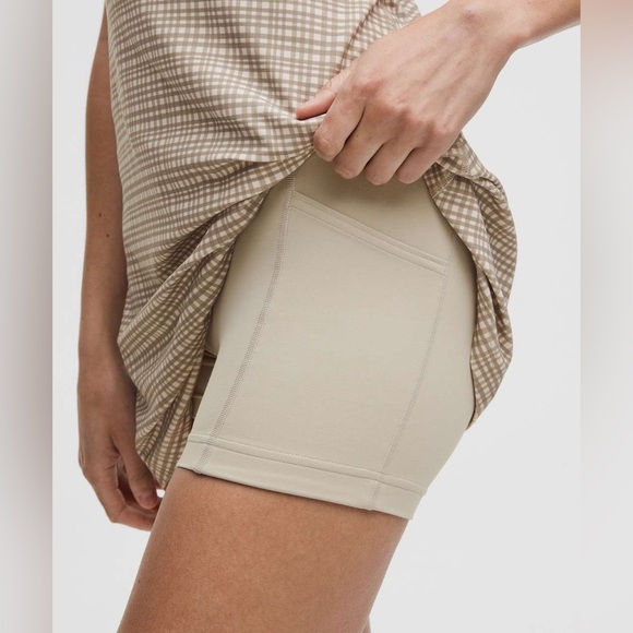 🆕🤎 Lululemon Align High Neck Dress - Glow Grid Light Ivory Multi - Picture 5 of 5